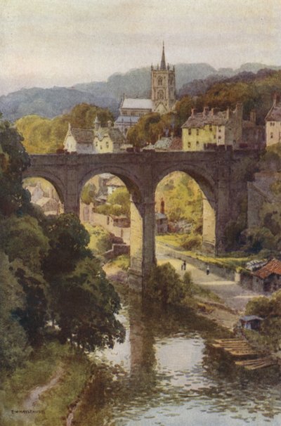 Historyczne Stare Miasto Knaresborough (kolor lito) autorstwa Ernest William Haslehust