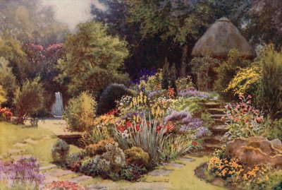 Ogród Japoński, Opactwo Rufford (kolor lito) autorstwa Ernest William Haslehust