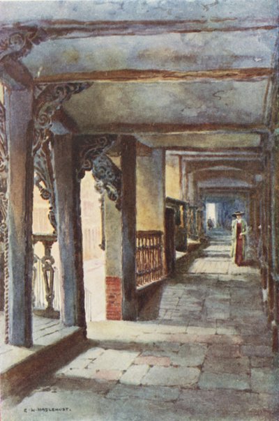 The Rows, Watergate Street (kolor lito) autorstwa Ernest William Haslehust