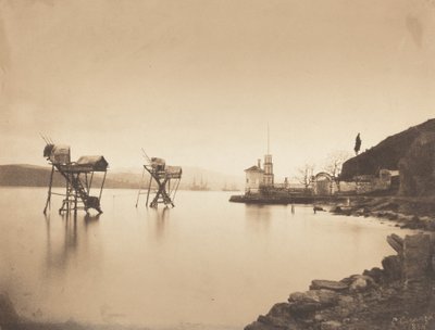 Pecheries w Kiretch-Bournou Bosphore, Europa Rybołówstwo w Kiretch-Bournou..., 1854. autorstwa Ernest de Caranza