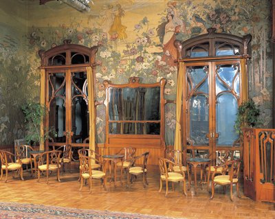 Wnętrza holu wielkiego hotelu, Villa Igea, Palermo, Sycylia, Włochy autorstwa Ernesto Basile