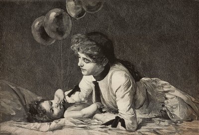 Nikt nigdy nie będzie cię kochał tak jak ja, matka i dziecko, rycina Ernesto Mancastroppy z obrazu Raffaele Faccioli, z L