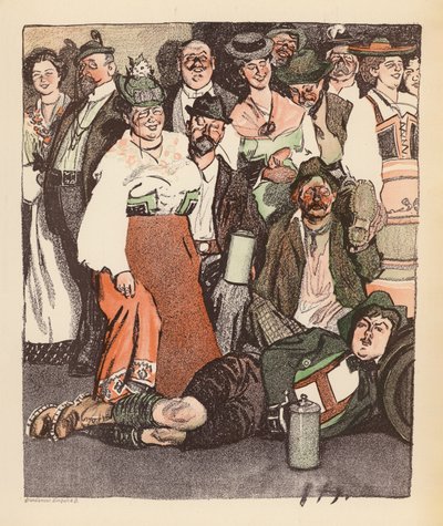 Ilustracja dla Berliner Balle von Rideamus (kolorowa litografia) autorstwa Ernst (after) Heilemann