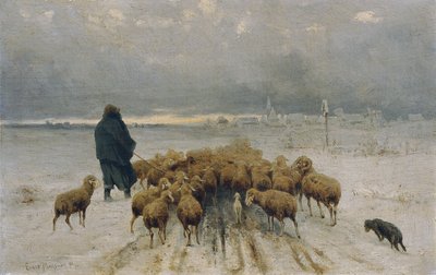 Powracające stado owiec autorstwa Ernst Adolph Meissner