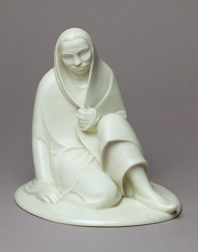 Siedząca dziewczyna, 1907-08 (porcelana) autorstwa Ernst Barlach