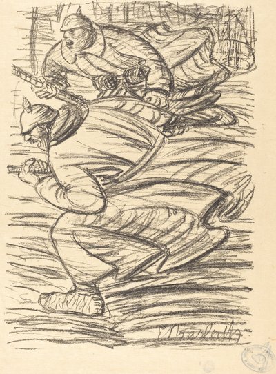 Napaść, opublikowana 1915. autorstwa Ernst Barlach