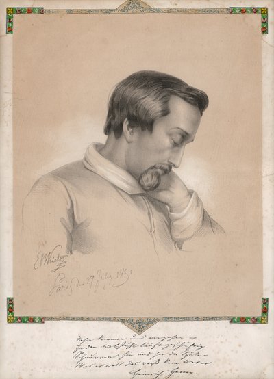 Julius Ernst Benedikt Kietz, Portret Heinricha Heinego autorstwa Ernst Benedikt Kietz