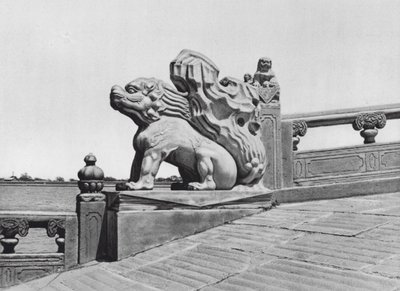 Pekin, Wan shou shan, Chihli, koniec mostu w Pałacu Letnim (zdjęcie czarno-białe) autorstwa Ernst Boerschmann