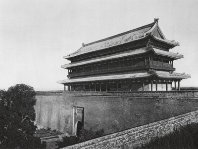 Sianfu, Pei men, Shensi, główna wieża Bramy Północnej (zdjęcie czarno-białe) autorstwa Ernst Boerschmann