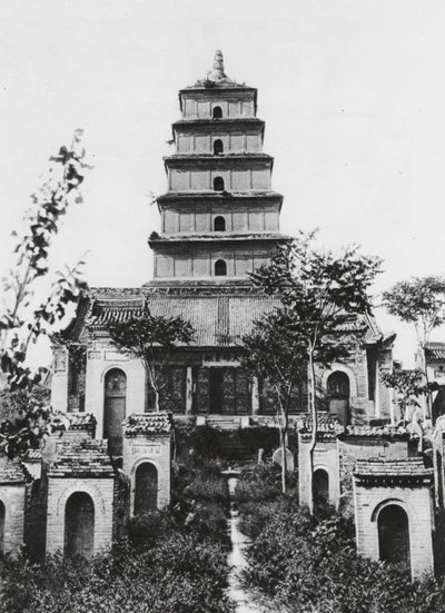Sianfu, Ta yen ta, Shensi, Wielka Pagoda Dzikiej Gęsi (zdjęcie czarno-białe) autorstwa Ernst Boerschmann