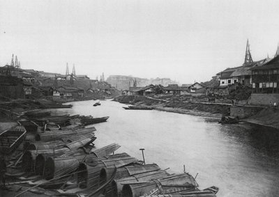 Tzeliutsing, Szechuan, Dzielnica przemysłowa studni solnych (zdjęcie czarno-białe) autorstwa Ernst Boerschmann