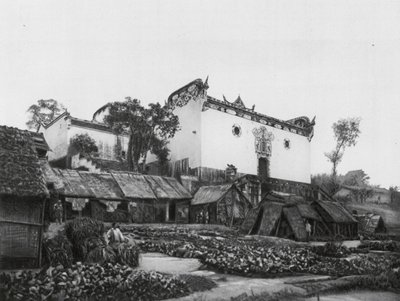 Wanhien, Huan hou kung, Szechuan, świątynia pamięci generała Chang Fei na wysokim brzegu Jangcy (zdjęcie czarno-białe) autorstwa Ernst Boerschmann