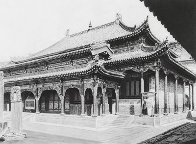Wu tai shan, Hien tung sze, Shansi, Wielka Sala Modlitwy (zdjęcie czarno-białe) autorstwa Ernst Boerschmann