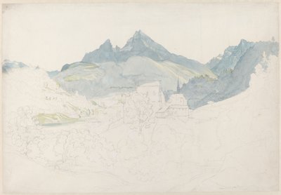 Berchtesgaden ze szczytem Watzmann w oddali autorstwa Ernst Fries