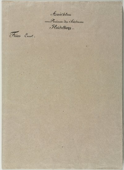 Sześć widoków zamku w Heidelbergu: opakowanie , 1820. autorstwa Ernst Fries