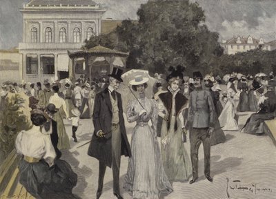 Przed Pawilonem Muzycznym we Franzensbad autorstwa Ernst Heilemann