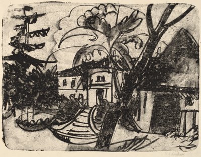 Duńska Zagroda z Dworkiem, 1912 r. autorstwa Ernst Ludwig Kirchner