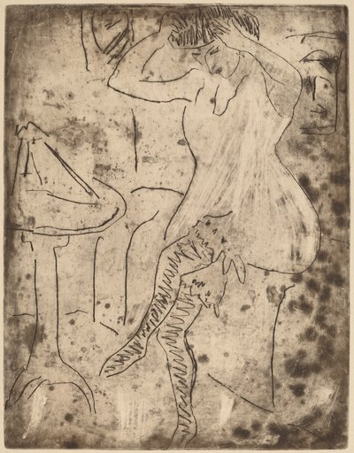 Dodo układa włosy, 1909. autorstwa Ernst Ludwig Kirchner