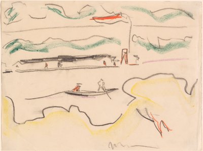 Krajobraz Łaby w pobliżu Drezna, 1909. autorstwa Ernst Ludwig Kirchner