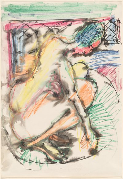 Erna kąpiąca się w wannie, 19131914. autorstwa Ernst Ludwig Kirchner