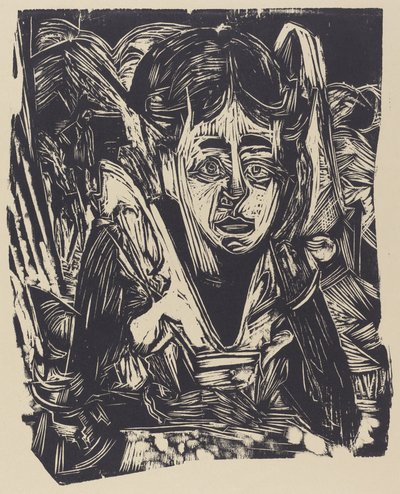 Dziewczyna śniąca, 1918. autorstwa Ernst Ludwig Kirchner