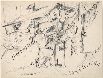 Pasterz z kozami, 1917. autorstwa Ernst Ludwig Kirchner