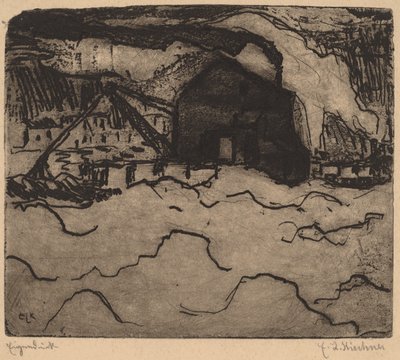 Pogłębiarki piasku na Łabie, 1906. autorstwa Ernst Ludwig Kirchner
