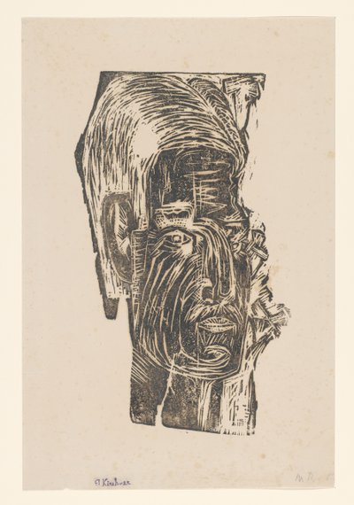 Portret nieznanego mężczyzny autorstwa Ernst Ludwig Kirchner (signed by artist)