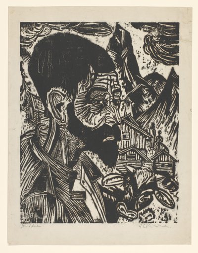 Sennkopf (Martin Schmied) (tytuł oryginalny) autorstwa Ernst Ludwig Kirchner (signed by artist)