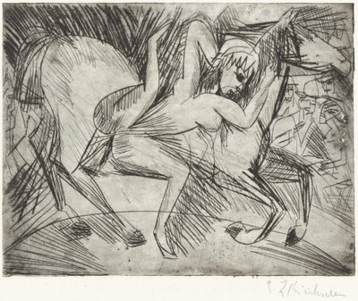 Akrobata na koniu (Voltigeuse na koniu) autorstwa Ernst Ludwig Kirchner