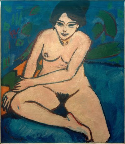 Akt na niebieskim tle autorstwa Ernst Ludwig Kirchner