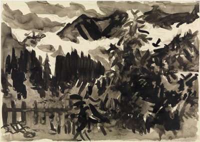 Krajobraz alpejski (mgła w górach) autorstwa Ernst Ludwig Kirchner
