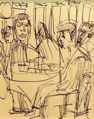 Przy stoliku w kawiarni autorstwa Ernst Ludwig Kirchner