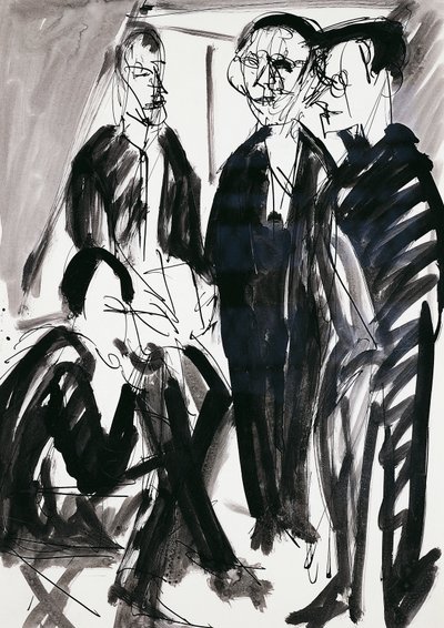 Artysta i grupa Die Brucke (The Bridge) w Dreźnie, autorstwa Ernsta Ludwiga Kirchnera (1880-1938) autorstwa Ernst Ludwig Kirchner