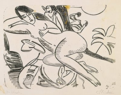 Akt leżący na suficie 1911 autorstwa Ernst Ludwig Kirchner