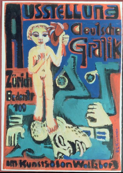 Wystawa, Grafika niemiecka w Kunstsalon Wolfsberg, ok.1921 autorstwa Ernst Ludwig Kirchner