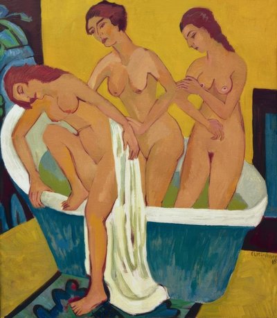 Kąpiące się kobiety autorstwa Ernst Ludwig Kirchner