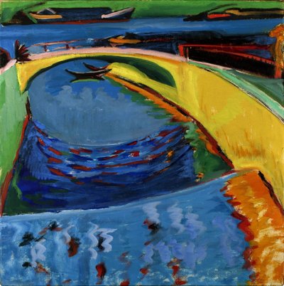 Most przy ujściu rzeki Prießnitz, ok. 1930 r. 1910 autorstwa Ernst Ludwig Kirchner