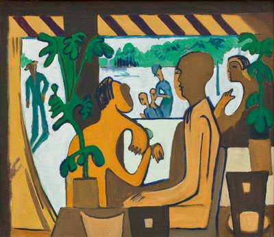 Brązowe postacie w kawiarni, 1928-1929 autorstwa Ernst Ludwig Kirchner