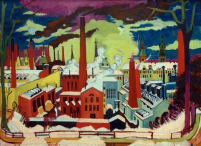 Fabryki w Chemnitz autorstwa Ernst Ludwig Kirchner