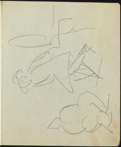 Tancerze i wykonawcy (strona ze szkicownika) autorstwa Ernst Ludwig Kirchner