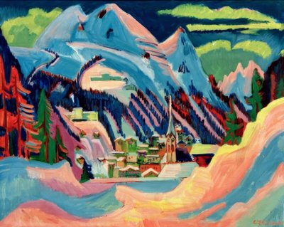 Davos zimą autorstwa Ernst Ludwig Kirchner