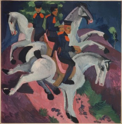 Szkoła jeździecka autorstwa Ernst Ludwig Kirchner