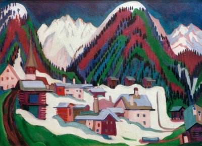 Wioska Monstein w pobliżu Davos autorstwa Ernst Ludwig Kirchner