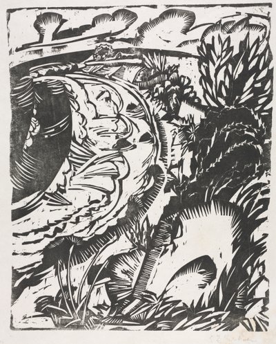 Krajobraz wydm z krętą zatoką autorstwa Ernst Ludwig Kirchner