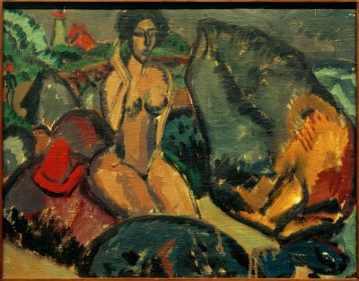 E.L.Kirchner, Kąpiący się między kamieniami autorstwa Ernst Ludwig Kirchner