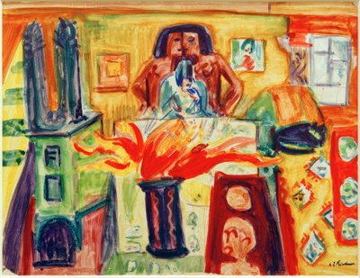 E.L.Kirchner, Wnętrze z tulipanami autorstwa Ernst Ludwig Kirchner