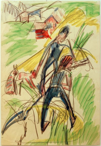 E.L. Kirchner, Koszenie rolników autorstwa Ernst Ludwig Kirchner