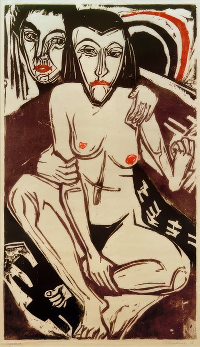 E.L.Kirchner, Melancholia (Autoportret z Erną) autorstwa Ernst Ludwig Kirchner