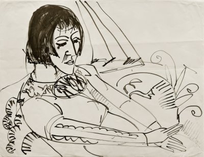 E.L. Kirchner, siedząca kobieta (Erna) autorstwa Ernst Ludwig Kirchner